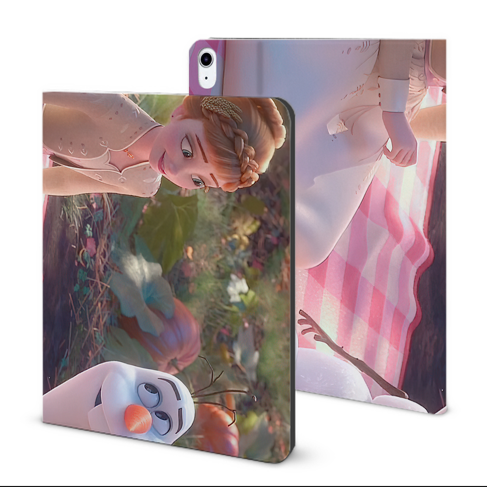 （画像用） アナと雪の女王 アンナ エルサ Frozen Anna Elsa IPad ケース ブック型 PUレザー TPU 耐衝撃 軽量 薄型 ペン収納なし 全面保護 IPad 各モデル対応